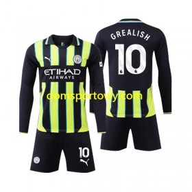 Koszulka Manchester City Jack Grealish 10 Dziecięcy Wyjazdowe Koszulki Piłkarskie 2024-2025 Długi Rękaw